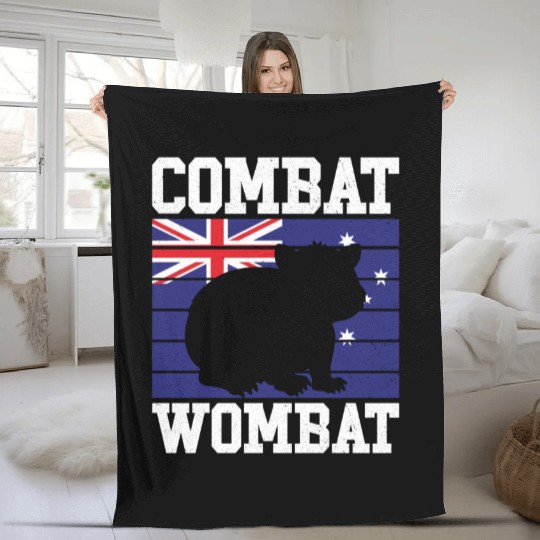 Combat Wombat For A Wombats Lover Fleece Blankets