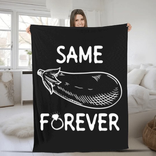 Same Eggplant Forever - Bride Bachelorette Party Fleece Blankets
