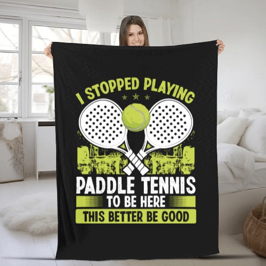 Paddle Tennis Player Match Stopped Playing Balls Fleece Blankets