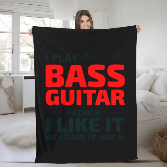 Bass Guitar Player Music Musician Bassist Funny Fleece Blankets