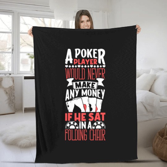 Poker Casino Poker Player Gambling Roulette Gift Fleece Blankets