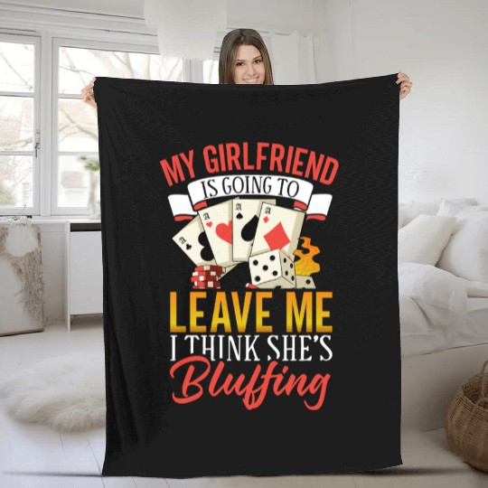 Poker Casino Poker Player Gambling Roulette Gift Fleece Blankets