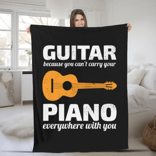 Guitar Piano Music Musician Bassist Guitarist Fleece Blankets