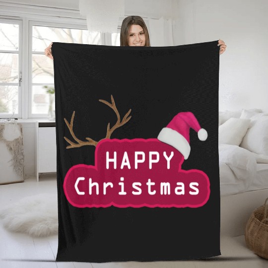 happy Christmas Fleece Blankets
