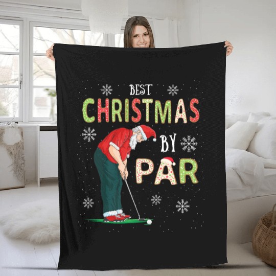 Golf Santa Claus Pun Golfer Gift Golfing Fleece Blankets