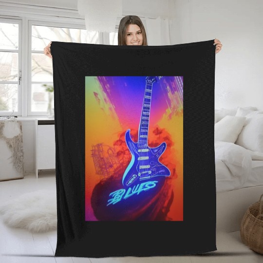 BLUESRAVEN GUITAR Fleece Blankets
