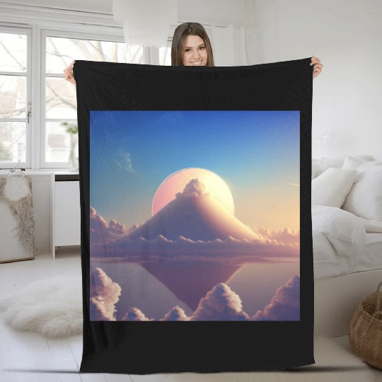 Mashup Cotton Candy Planet & The Lonely Mountain Fleece Blankets