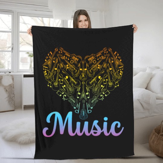 Guitar Music Lover - Guitar Musician Guitar Player Fleece Blankets