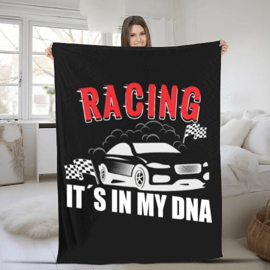 Race Car Dirt Track Racing Funny Racer Race Car Fleece Blankets