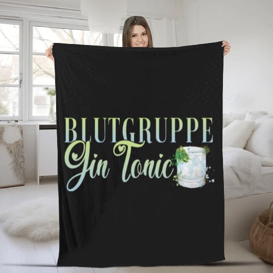 Blutgruppe Gin Tonic Cocktail Bartender Fleece Blankets