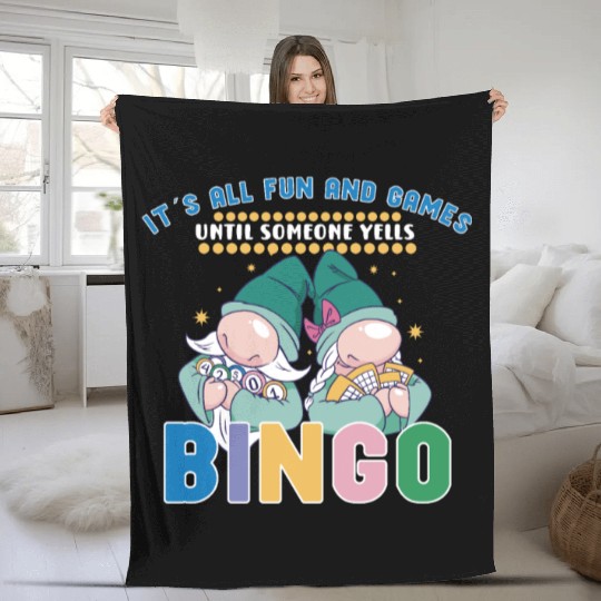 Bingo Card Game Grandma Bingo Player Bingo Cards Fleece Blankets