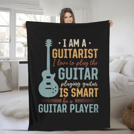 Playing Guitar Is Smart Be A Guitar Player - Elect Fleece Blankets