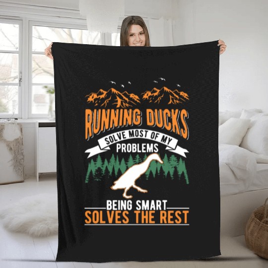 Indian Runner Gift Running Duck Fleece Blankets