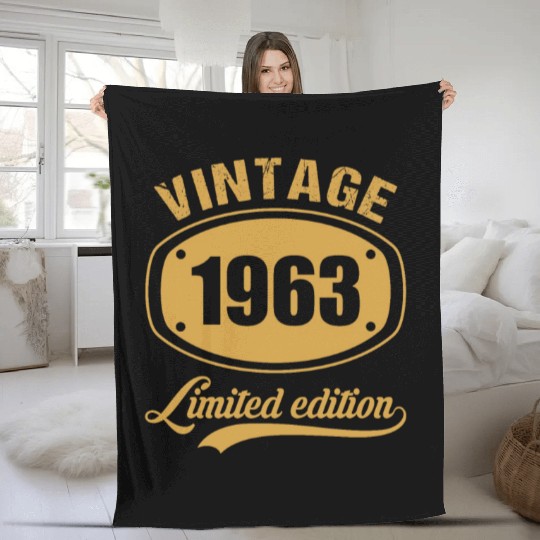 60th Birthday Vintage 1963 Retro Awesome Fleece Blankets