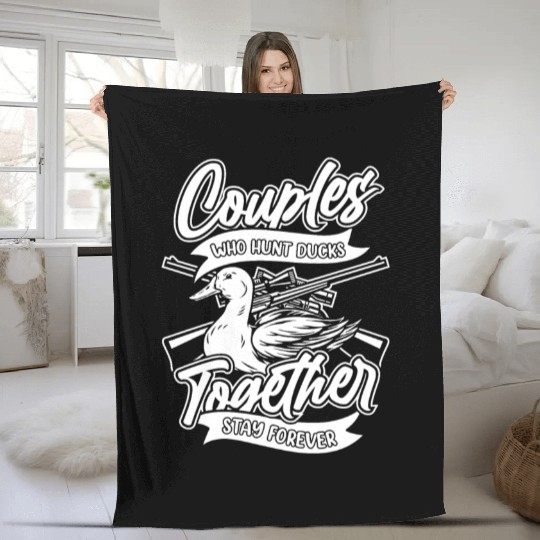 Duck Hunting Couples Fleece Blankets
