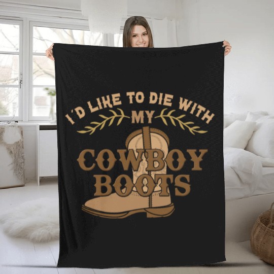 Cowboy Barn Bull Rider Rodeo Country Western Gift Fleece Blankets