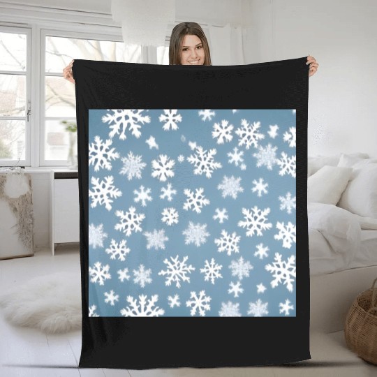 Beautiful snowflake pattern Fleece Blankets