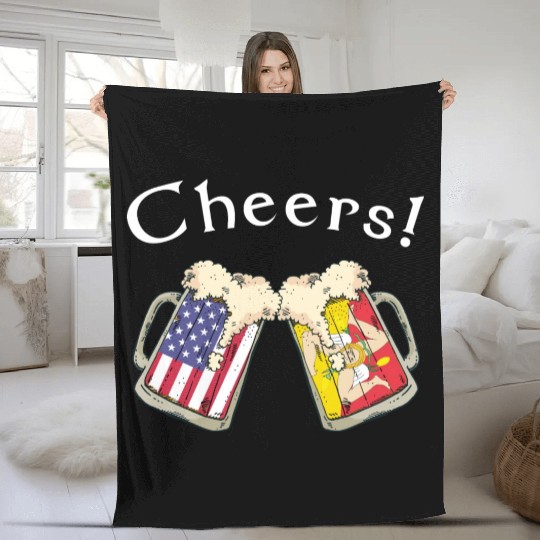 Sicilian American Grown Country Cheers Beer Drink Fleece Blankets