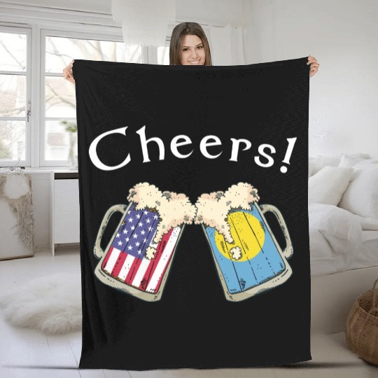 Palauan American Grown Country Cheers Beer Drink Fleece Blankets