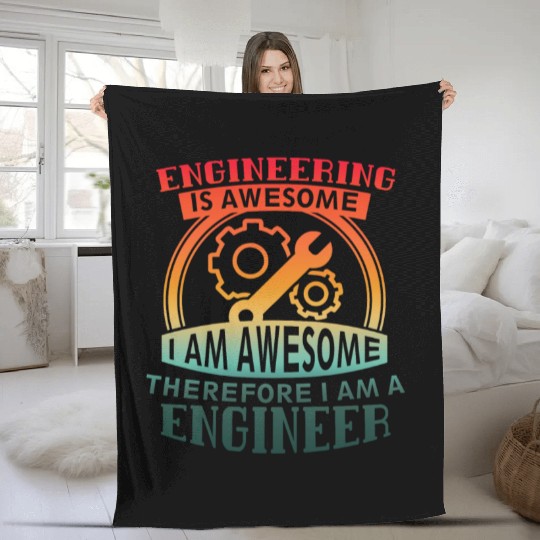 Engineering Is Awesome Cool College Of Engineering Fleece Blankets