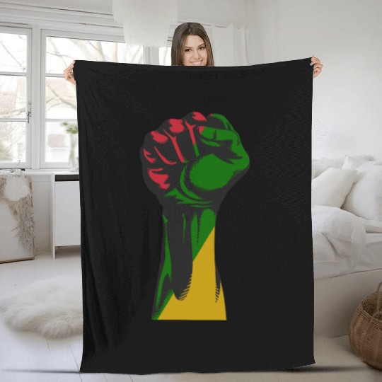 Cool African Ancestry Pride Flag Black History Fleece Blankets