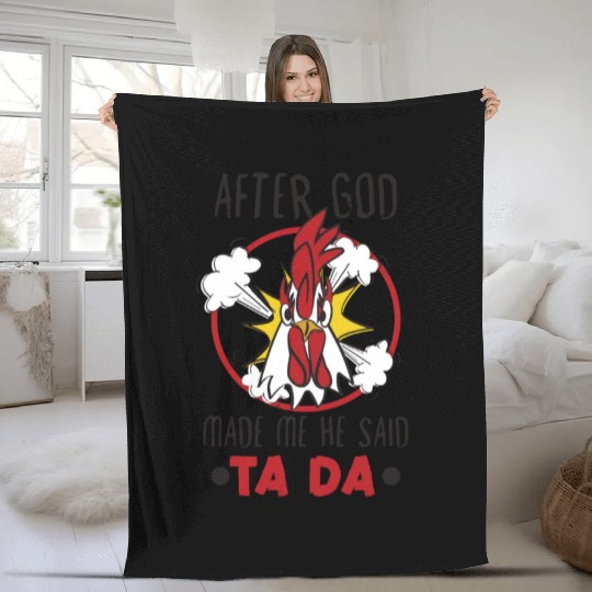 Chicken Farmer Gift Funny Chickens Country Farm Fleece Blankets