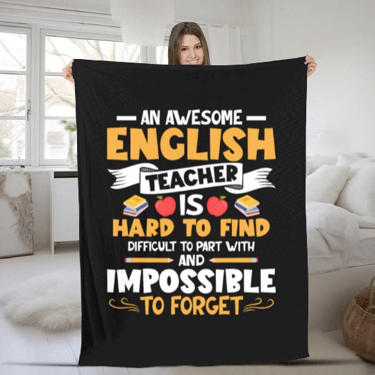 An Awesome English Teacher School Grammar Fleece Blankets