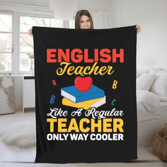 English Teacher Like A Regular Teacher Grammar Lan Fleece Blankets