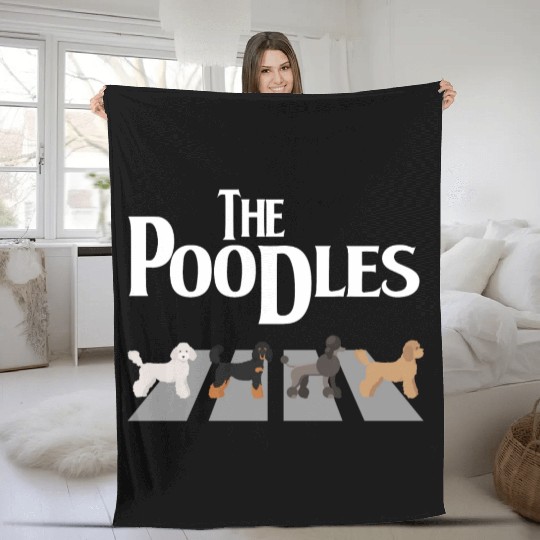 The Poodles Funny Poodle Dog Mom Dad Dog Lover Fleece Blankets