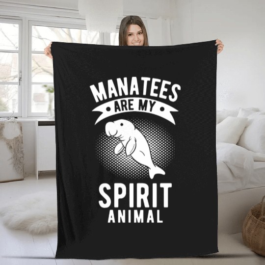 Manatees Are My Spirit Animal His & Her Gift Fleece Blankets
