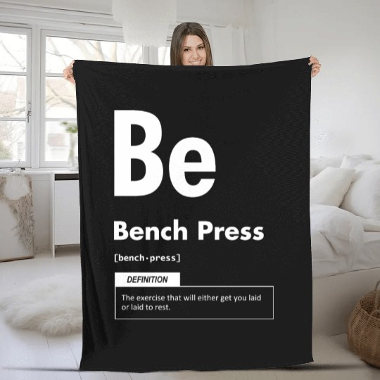 Bench Press - Periodic Table - Funny Gym Meme Fleece Blankets