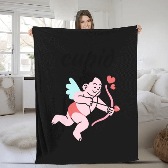 Valentine's day cupid Fleece Blankets