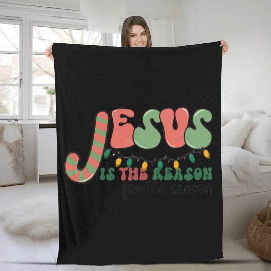 Jesus is The Reason for the Season Candy Christian Fleece Blankets