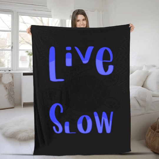Relax and Live Slow Sea Turtle Beachy Vacation Fleece Blankets
