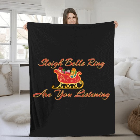 Santa's Sleigh Fleece Blankets