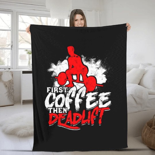 Deadlift Gym Workout Deadlifting Fitlochlochness Fleece Blankets
