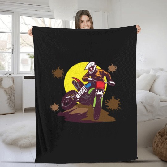 Dirt Bike Dirt Bike Riding Motocross Dirt Biking Fleece Blankets