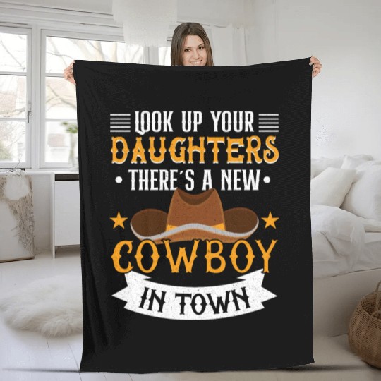 Cowboy Barn Bull Rider Rodeo Country Western Movie Fleece Blankets