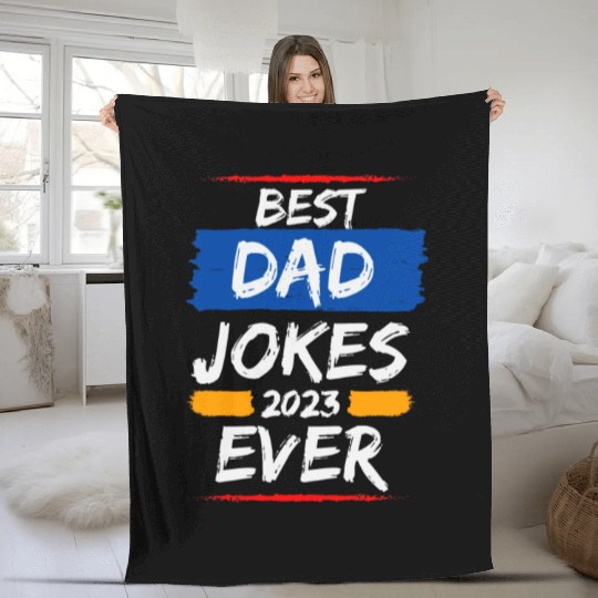 best dad jokes ever Fathers Day 2023 Fleece Blankets