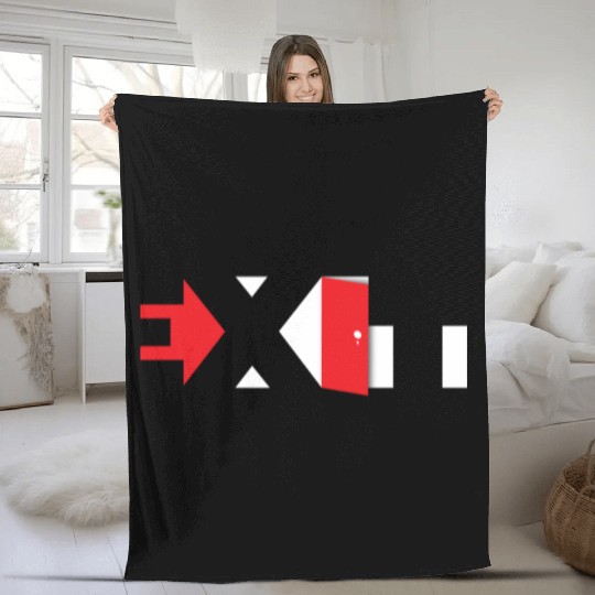 Exit Typography Design Fleece Blankets