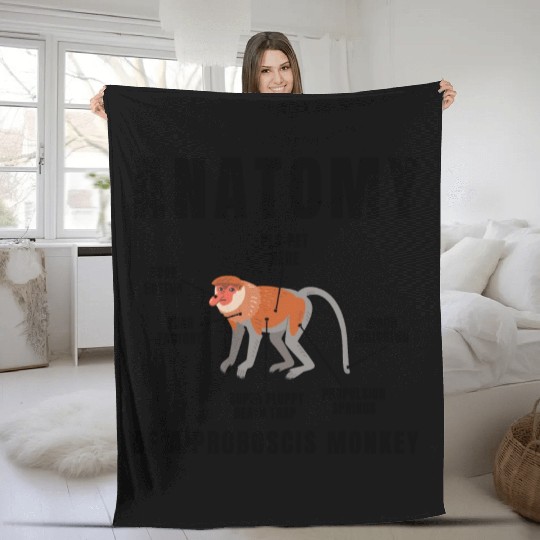 Anatomy Of A Proboscis Monkey Fleece Blankets