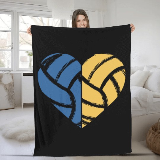 Volleyball Heart Volleyball Lover Gift for Player Fleece Blankets