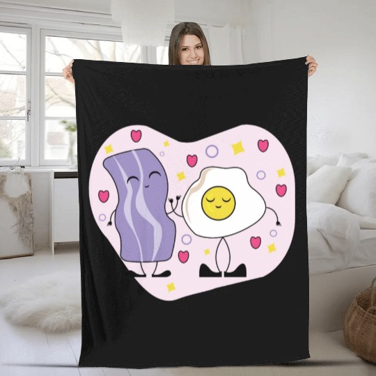 Breakfast Buddies for Bacon Eggs Lover Fleece Blankets
