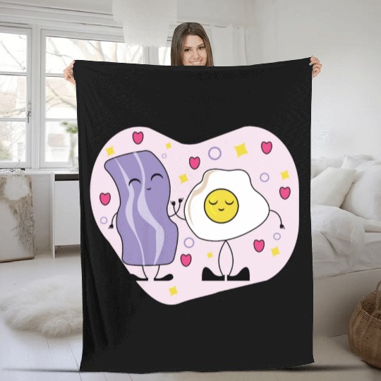 Breakfast Buddies for Bacon Eggs Lover Fleece Blankets