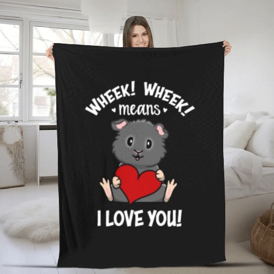Black Guinea Pig Fleece Blankets