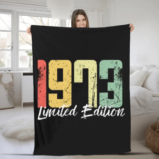 50 Years Vintage 1973 Retro 50th Birthday Fleece Blankets