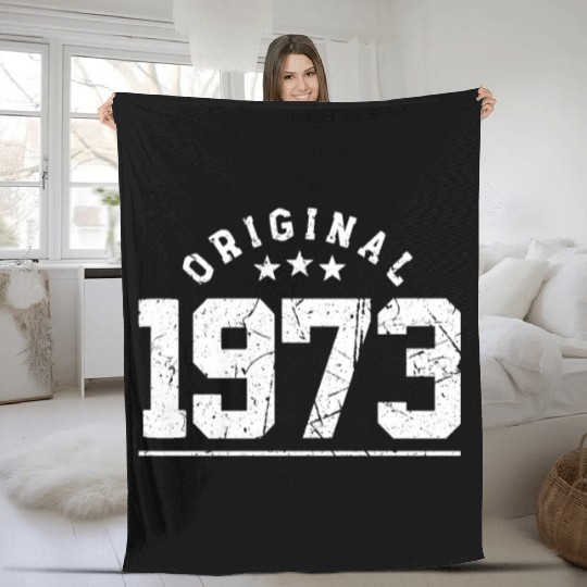 50 Years Vintage 1973 Retro 50th Birthday Fleece Blankets
