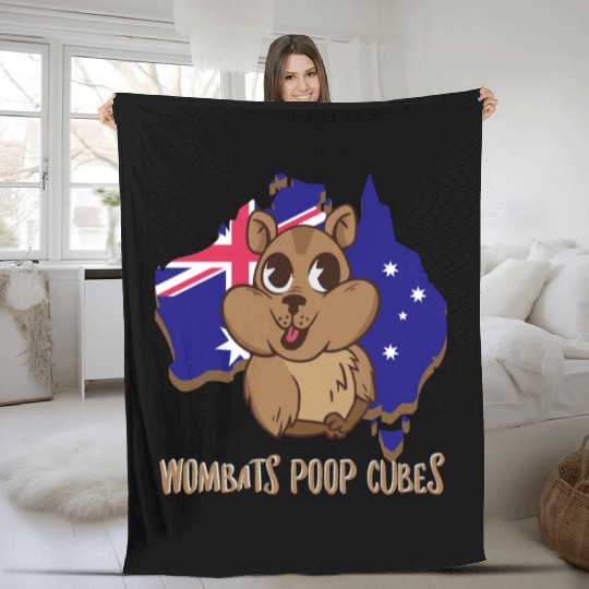 Wombats Poop Cubes For A Wombat Lover Fleece Blankets