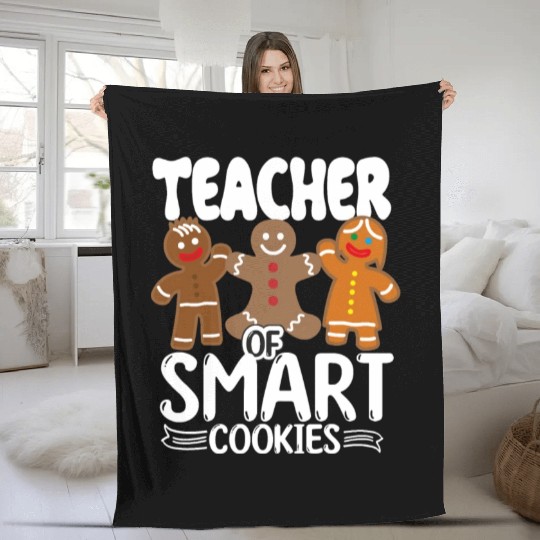Teacher smart cookies Family Christmas Gingerbread Fleece Blankets