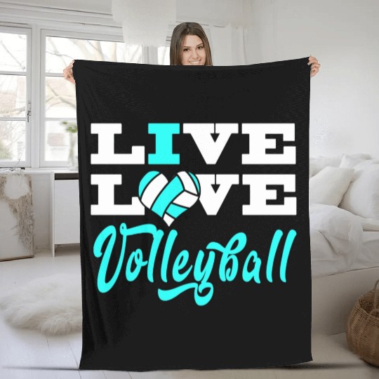 Volleyball Live Love Light Blue For Girlsns Fleece Blankets